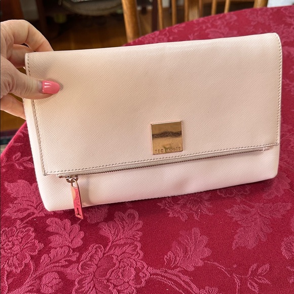 Ted Baker Handbags - Ted Baker Pink Leather Crossbody Clutch